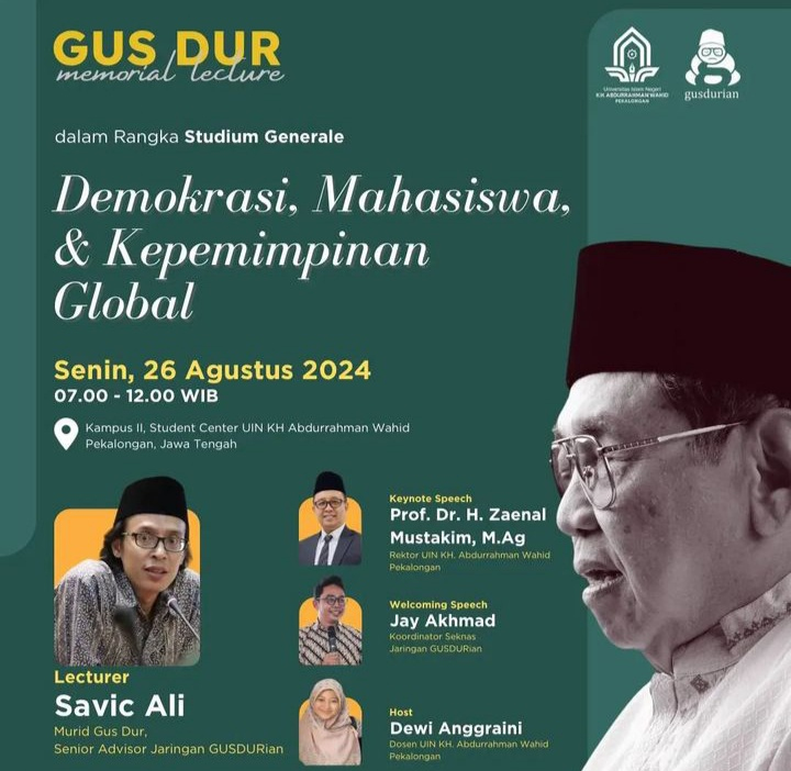 Gus Dur Memorial Lecture Bersama Savic Ali di UIN KH Abdurrahman&nbsp;Wahid