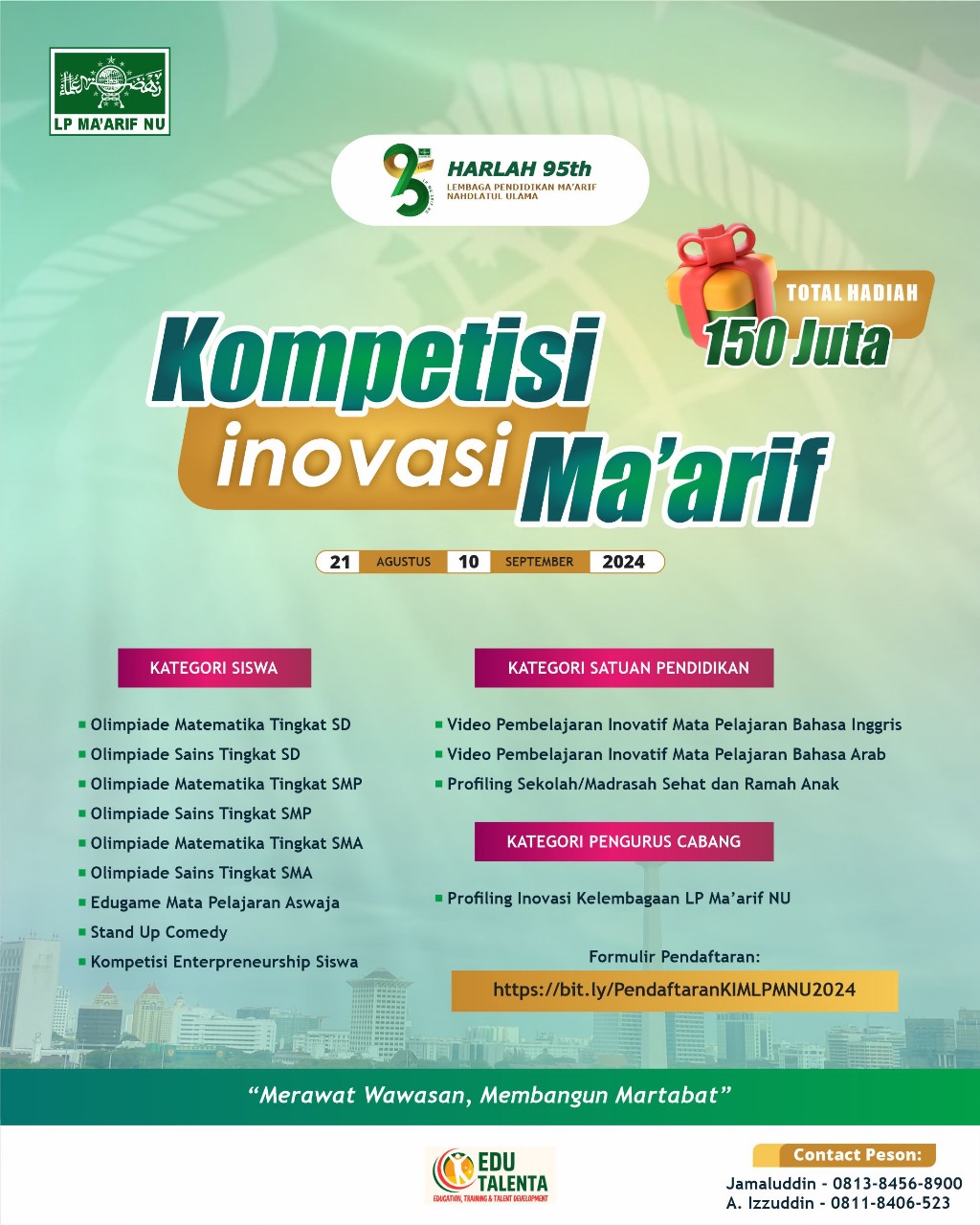 Harlah ke-95, LP Ma’arif NU Selenggarakan Kompetisi dan Inovasi 
